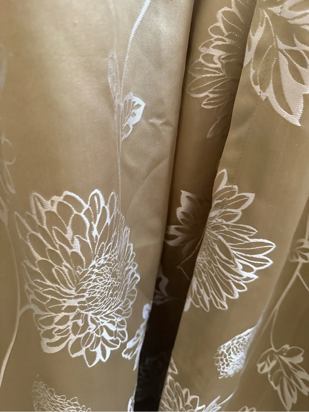 A pair of Sage  Floral Curtain Panel
